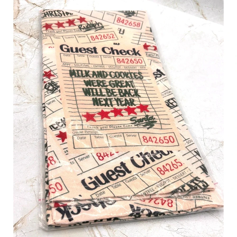 Anthropologie Tomeerkat by Hazal Özkara Christmas Check Embroidered Dish‎ Towel